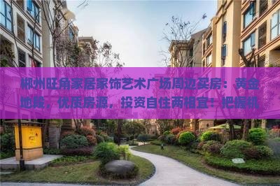 郴州旺角家居家饰艺术广场周边买房：黄金地段，优质房源，投资自住两相宜！把握机会不容错过！